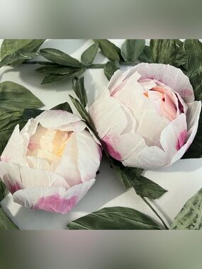 LED Votive cover. White and Pink Artificial Peony Heads. All occasions, gifts